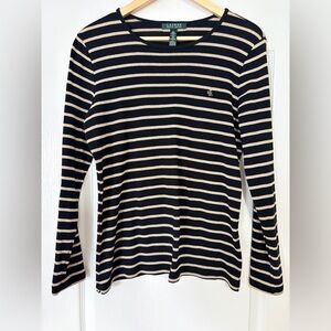 Ralph Lauren Black and Gold Striped Top